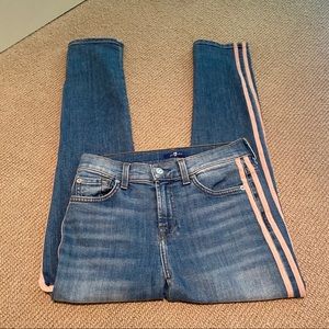 7 For all Mankind jeans with pink stripes